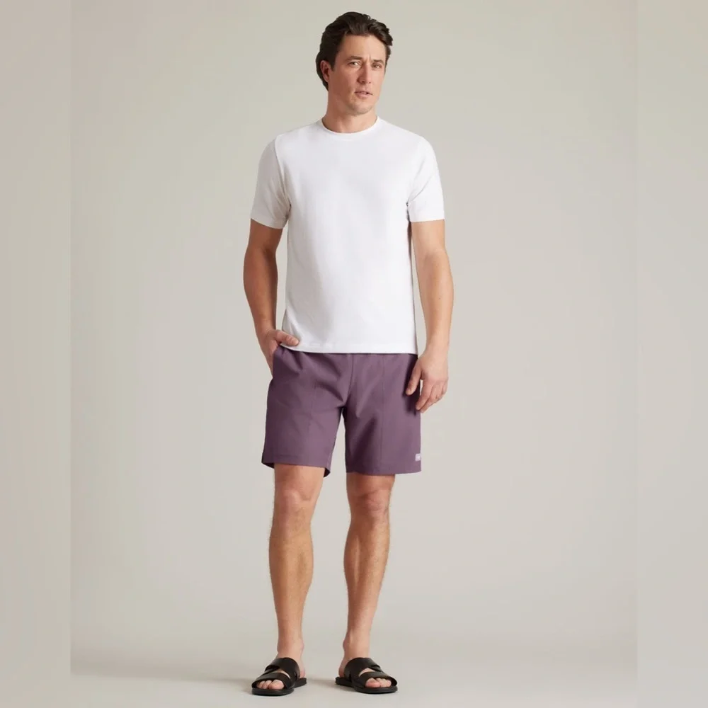 Men's Rhone 7.5” R&R Trunk in Color Shadow Plum with White Drawstring